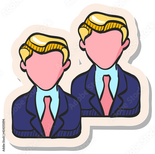 Hand drawn sticker style icon Businessman