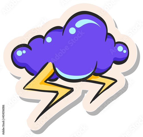 Hand drawn sticker style icon Weather overcast storm