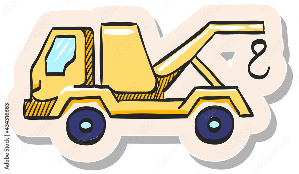 Hand drawn sticker style icon Tow Hand drawn sticker style icon Tow
