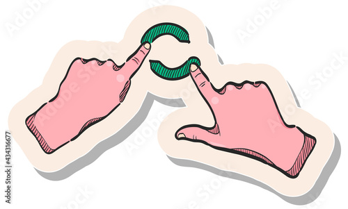 Hand drawn sticker style icon touchpad gesture