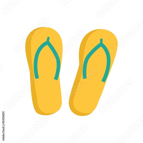 Women's summer flip-flops. Flat vector illustration isolated on a white background.