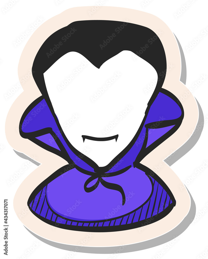 Hand drawn sticker style icon Dracula Hand drawn sticker style icon Dracula