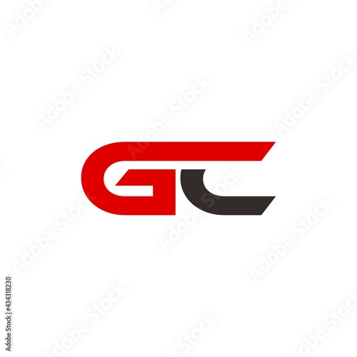 GC initial letter, modern logo design template vector