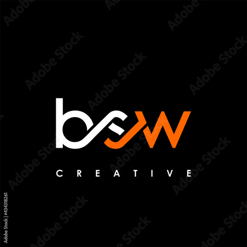 BSW Letter Initial Logo Design Template Vector Illustration