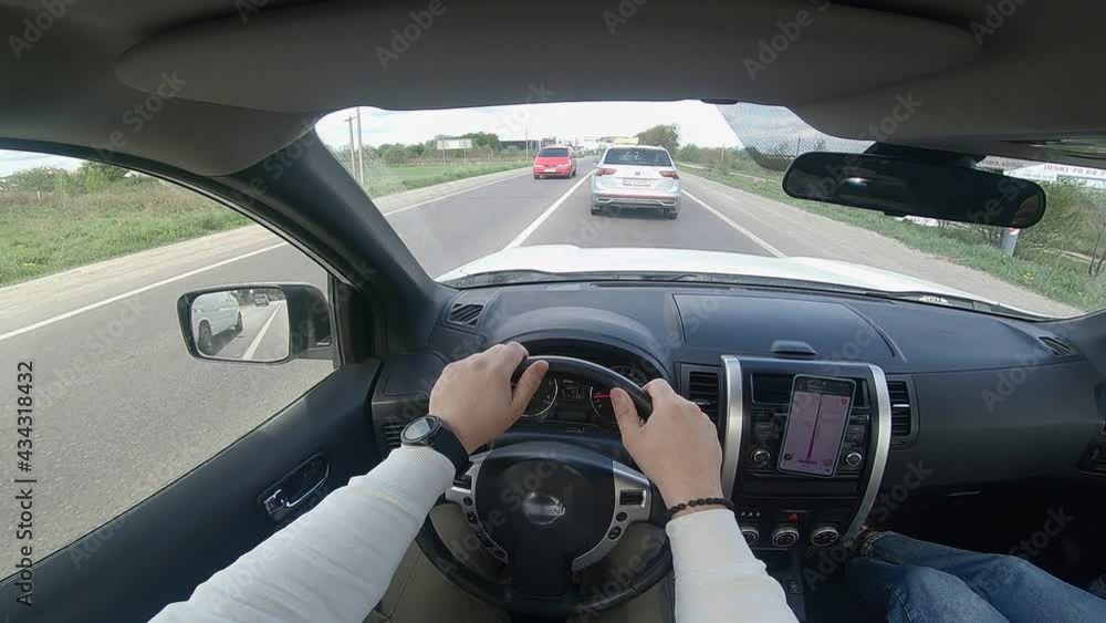 driving car by road person point of view driving car by road person point of view