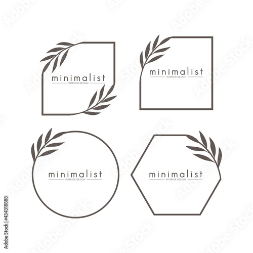 Vector templates of abstract green leaf logo designs - for medical, yoga, spa classes, beauty. Circles made with Vector leave