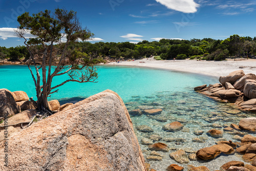 Fototapeta Naklejka Na Ścianę i Meble -  Emerald sea in the beach of Capriccioli,Olbia, Arzachena - Sardinia