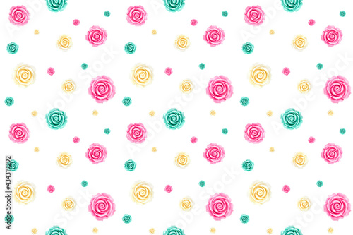 seamless pattern with colored roses