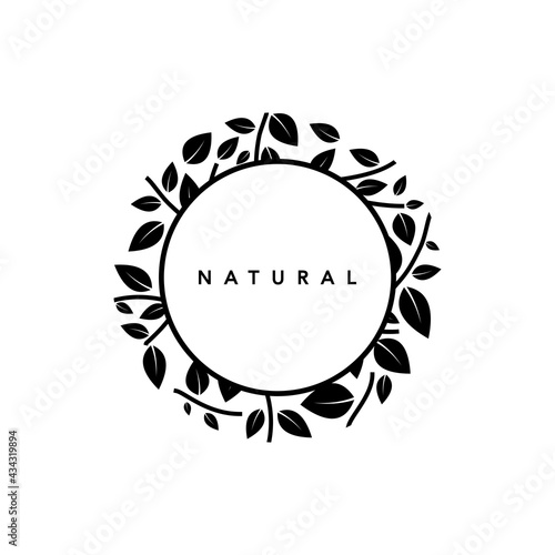 Vector templates of abstract green leaf logo designs - for medical, yoga, spa classes, beauty. Circles made with Vector leave