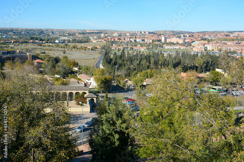 Toledo  Spain - October 29  2020  City panoramic view near the gate Puerta Del Cambron