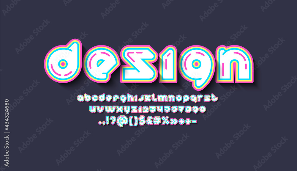 White modern alphabet, original rounded font, trendy letters from A to Z and numbers from 0 to 9, vector illustration 10EPS White modern alphabet, original rounded font, trendy letters from A to Z and numbers from 0 to 9, vector illustration 10EPS