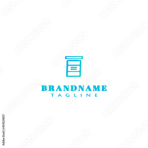 pill bottle logo cartoon icon design template vector illustration