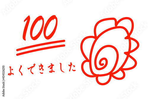 100点満点　ベクターイラスト