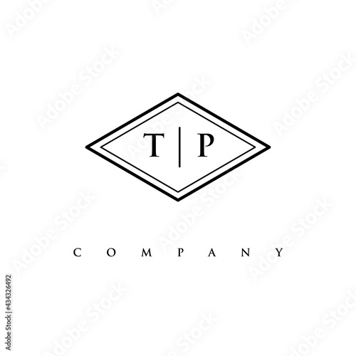 initial TP logo design vector