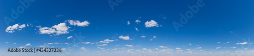 Panorama Blue sky and white clouds. Bfluffy cloud in the blue sky background