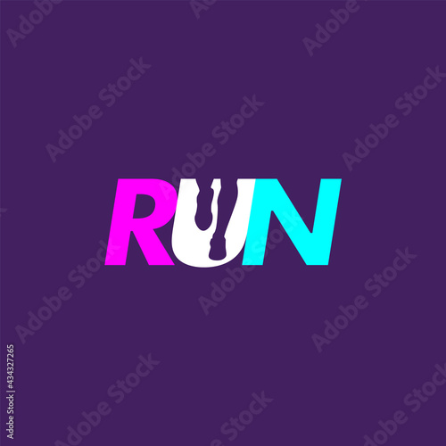 Run. Logo template.