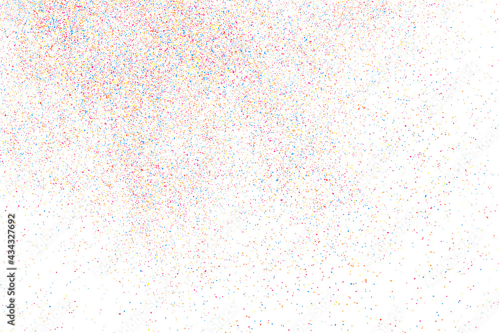 Abstract Explosion Of Confetti. Colorful Grainy Texture Isolated On White Background. Colored Stains And Blots. Vector Overlay Elements. Digitally Generated Image. Illustration, Eps 10. Abstract Explosion Of Confetti. Colorful Grainy Texture Isolated On White Background. Colored Stains And Blots. Vector Overlay Elements. Digitally Generated Image. Illustration, Eps 10.
