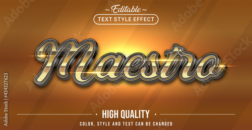 Editable text style effect - Maestro text style theme.