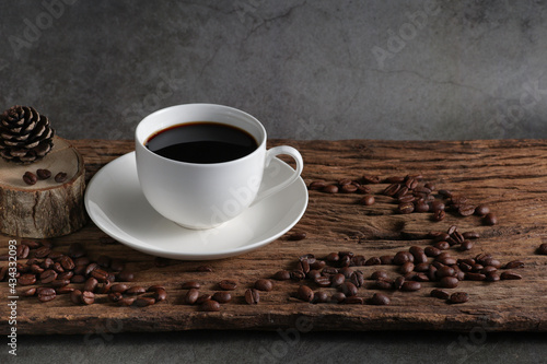 cup of coffee with beans