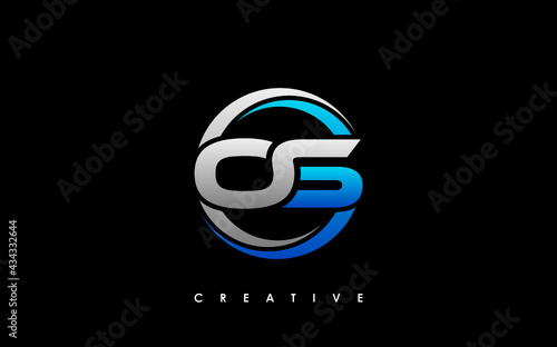 OS Letter Initial Logo Design Template Vector Illustration