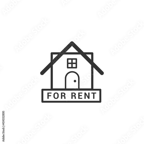 House for rent icon logo vector illustration concept. Real estate for rent  house for sale sign  vector line icon.