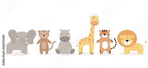 Photography Cartoon cute animals for children's greeting card, poster, children's room, clothing, invitation