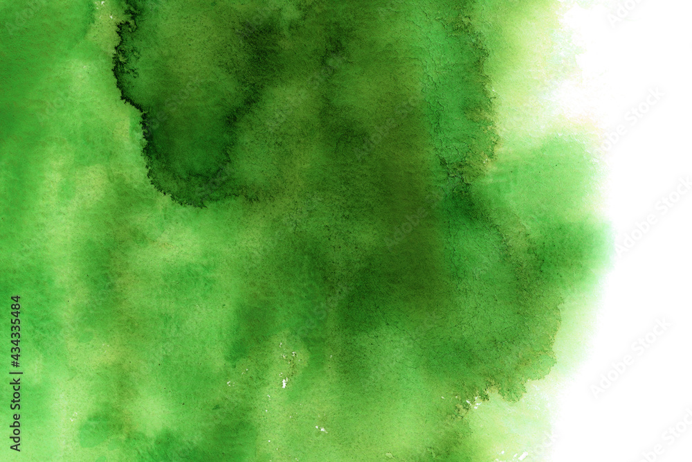水彩テクスチャ背景 緑色 水彩紙に広がる緑の絵具 Stock Photo Adobe Stock