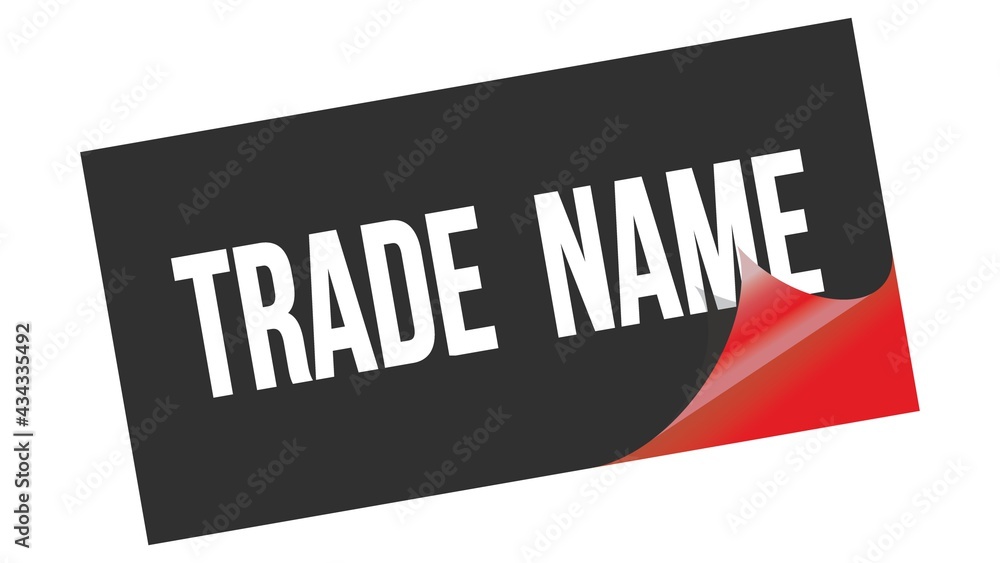 Obraz premium TRADE NAME text on black red sticker stamp.