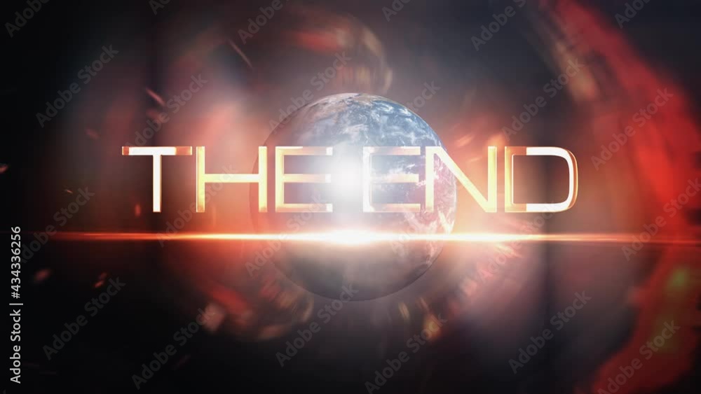 The End futuristic cinematic sci-fi stock video footage. 4K 3D rendering Title showing The End golden text message with futuristic technology motion background with flare light and earth rotation.
The End futuristic cinematic sci-fi stock video footage. 4K 3D rendering Title showing The End golden text message with futuristic technology motion background with flare light and earth rotation.