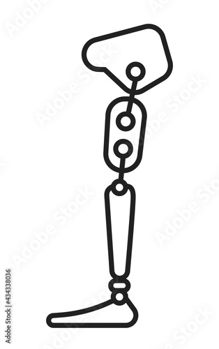Prosthetics symbol for web design, app. Orthopaedic rehabilitation icon vector.