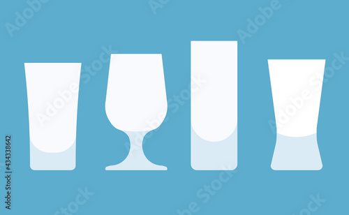 set of vodka drinking glasses  - vector illustration