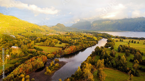 Beautiful colorful air pic drone Patagonia Chile © CrisCubillosB