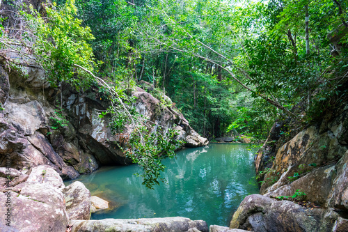 waterfall in the forest, Thailand, Koh Phanghan, tropical Island  photo