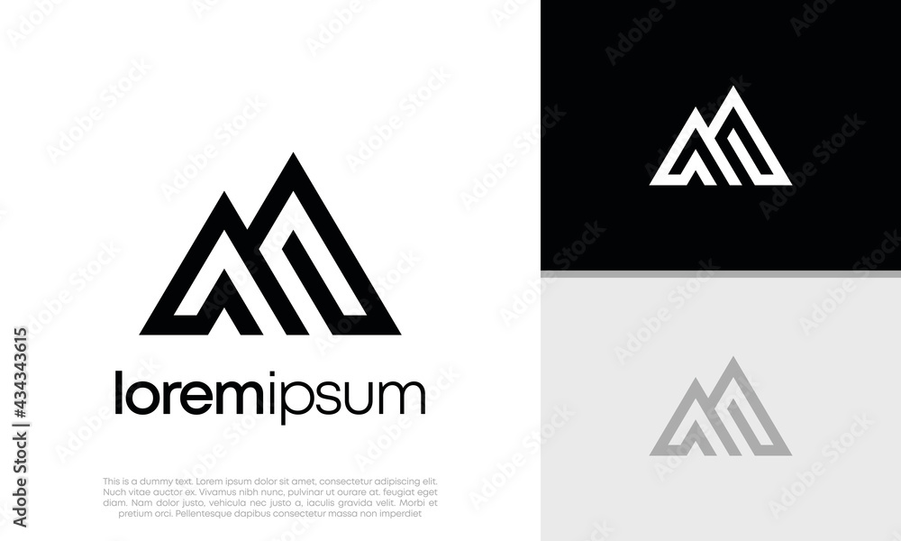 Initials M logo design. Initial Letter Logo Initials M logo design. Initial Letter Logo