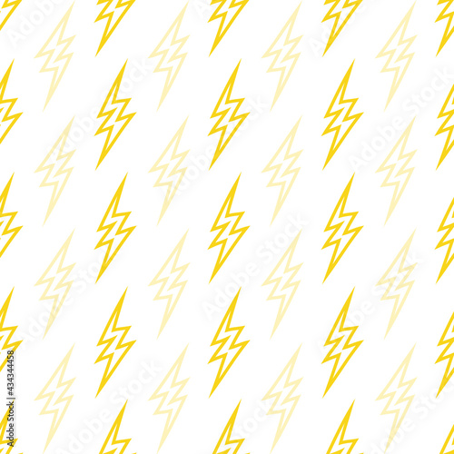 Vector Yellow Flash Seamless Pattern Background 