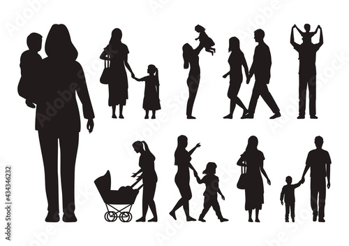 sixteen family silhouettes