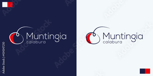 cherry logo style simple outline style