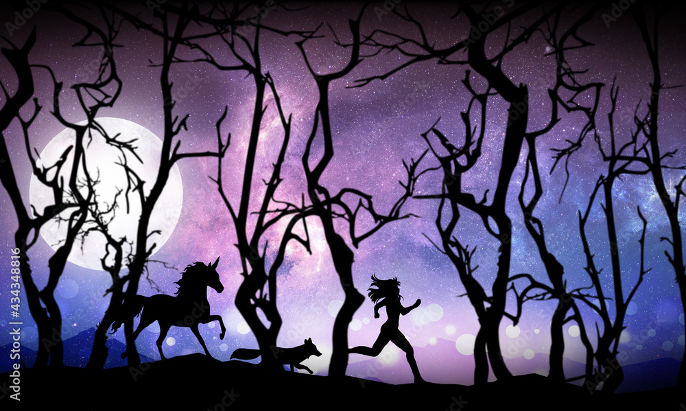 Wild and Free silhouette art