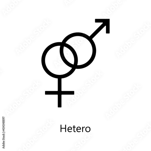 Hetero Symbol. Heterosexuality Symbol. SVG Icon.