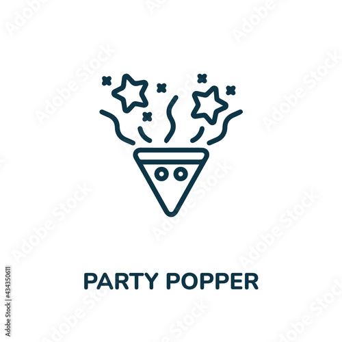 party popper icon vector. party confetti icon vector symbol illustration. Modern simple vector icon for your design. party popper icon vector.