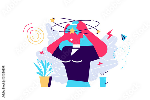 Frustration swirl and dizzy mental feeling problem