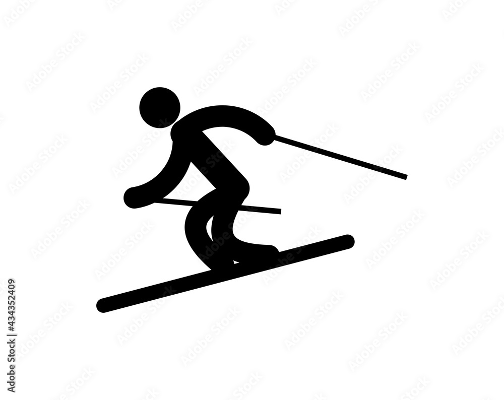 snowboarding and skiing icon vector isolated 