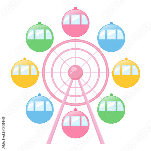 かわいい観覧車のイラスト_ミニサイズ
