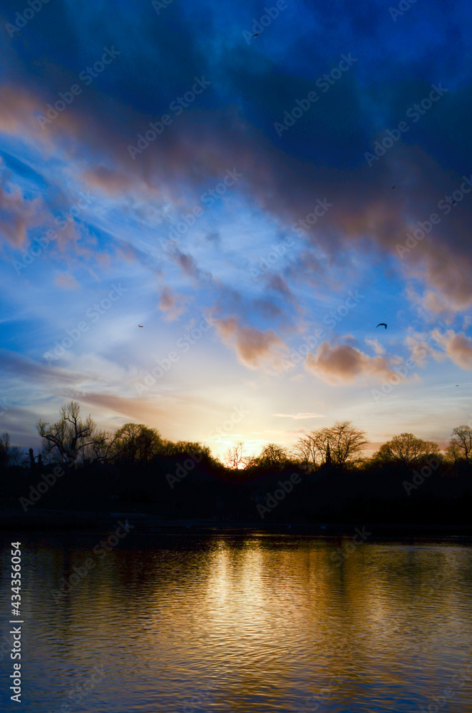 Hyde park at sunset