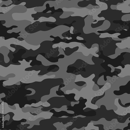 Camouflage pattern gray background, repeat print. Ornament