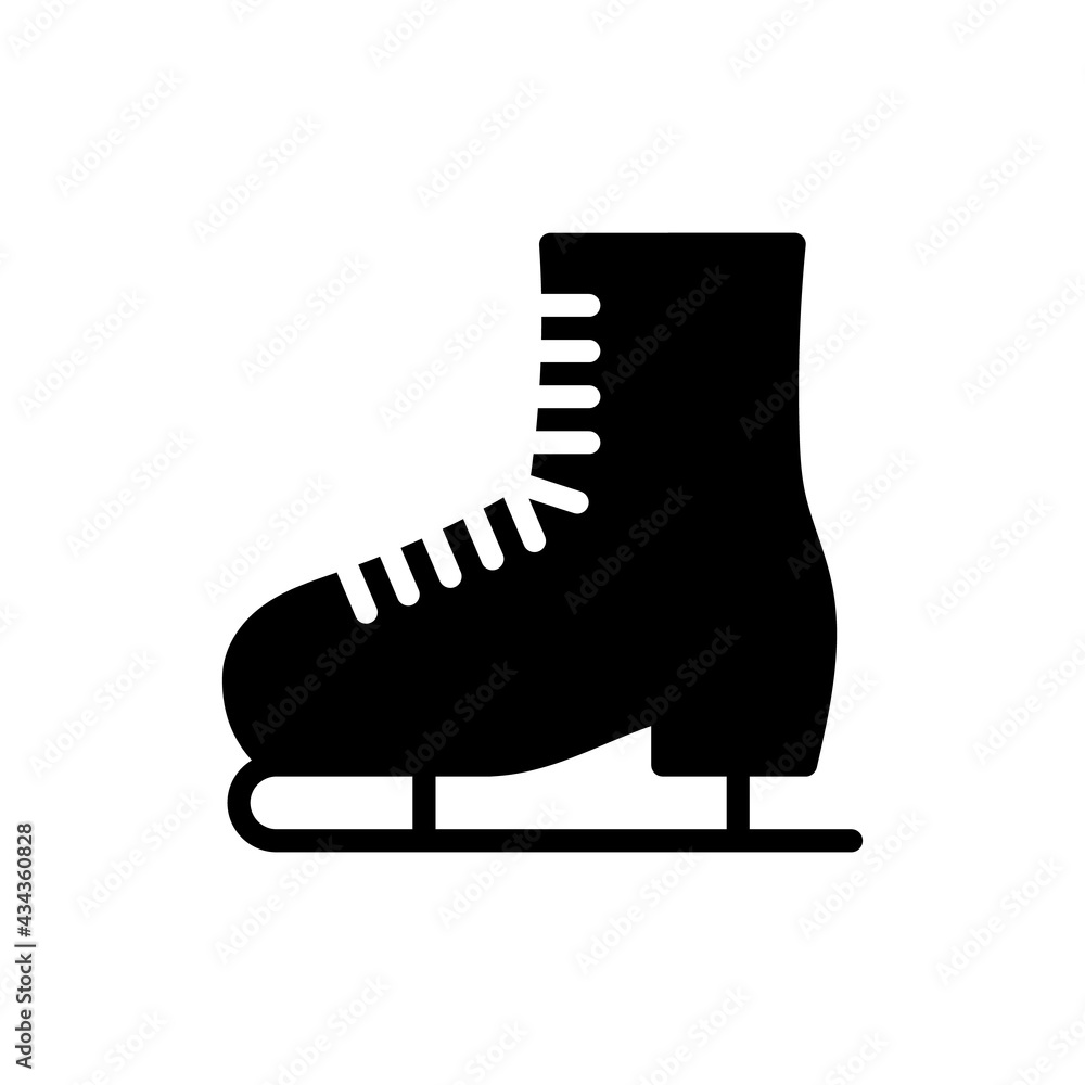 Christmas Xmas Ice Skating Vector icon in Glyph Style. Metal-bladed ice skates are used to glide on the ice surface or a sheet of ice. Vector illustration icons can be used for apps, website, logo Christmas Xmas Ice Skating Vector icon in Glyph Style. Metal-bladed ice skates are used to glide on the ice surface or a sheet of ice. Vector illustration icons can be used for apps, website, logo
