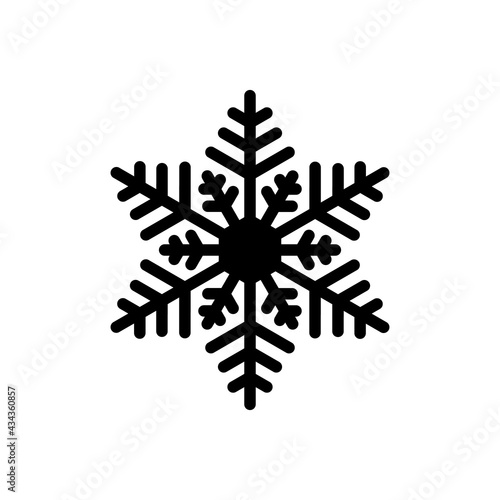 Christmas Xmas Snowflake Vector icon in Glyph Style. a flake of snow, especially a feathery ice crystal. Vector illustration icon that can be used for apps, websites, or part of a logo