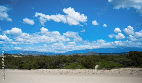 landscape from dunes in Domican republic. Las Salinas Travelling destination. Background picture photo