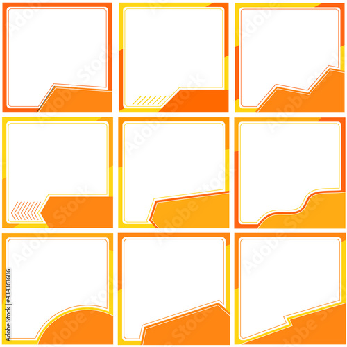 Editable product frame for social media ad. Web banner ads for promotion design with yellow and orange color.