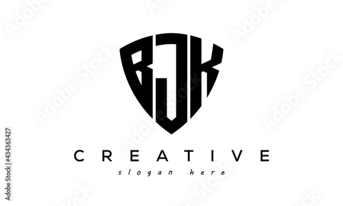 BJK letter creative logo with shield	 photo